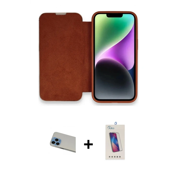 ieg™ iPhone 13 Pro Max Kılıf Siluet Minimal Serisi - Siyah Joko 5D Cam + Rainbow Kamera Lens Koruma Cam - MI