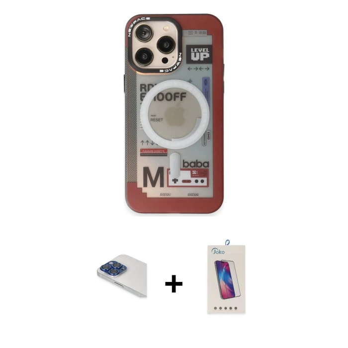 ieg™ iPhone 13 Pro Max Kılıf Siluet Modern Koleksiyonu - Siyah Joko 5D Cam + Pers Alüminyum Kamera Lens - LT