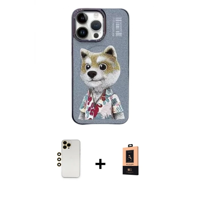 ieg™ iPhone 13 Pro Max Kılıf Siluet Modern Özel Seri - Şeffaf Maxco Cam Ekran Koruyucu + Shine Kamera Lens - GD