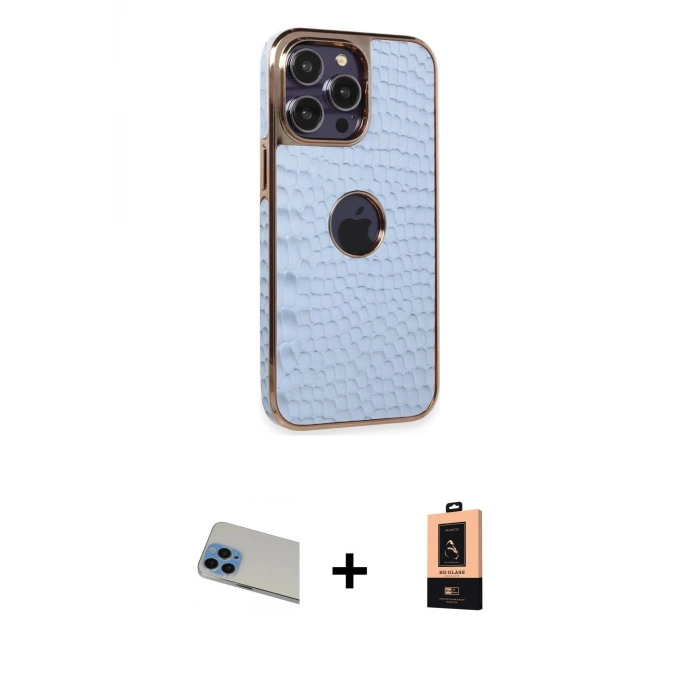 ieg™ iPhone 13 Pro Max Kılıf Ufuk Form Prime - Şeffaf Maxco Cam Ekran Koruyucu + Rainbow Kamera Lens Koruma Cam - MI