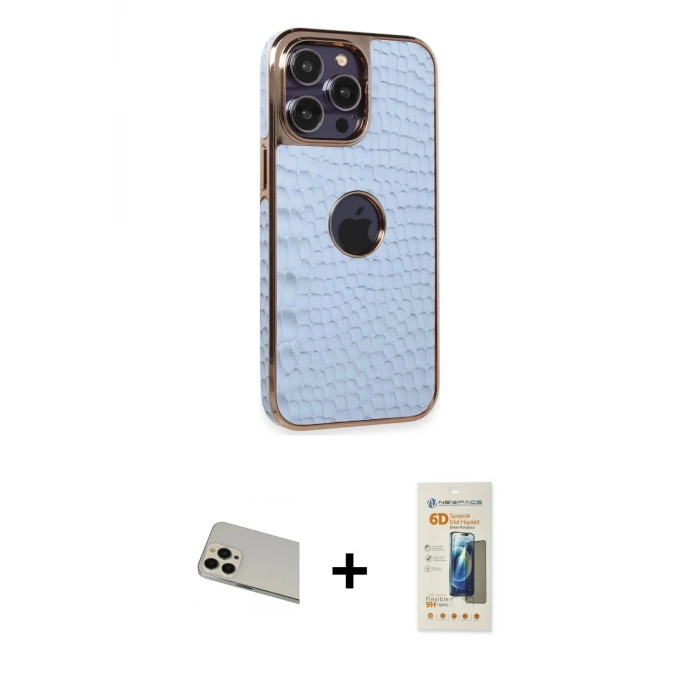 ieg™ iPhone 13 Pro Max Kılıf Ufuk Form Prime - Siyah 6D Mat Seramik Hayalet Nano Ekran Koruyucu + Rainbow Kamera Lens Koruma Cam - REGD