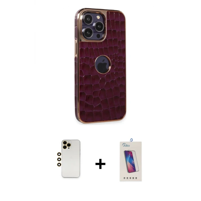 ieg™ iPhone 13 Pro Max Kılıf Ufuk Form Prime - Siyah Joko 5D Cam + Shine Kamera Lens - GD