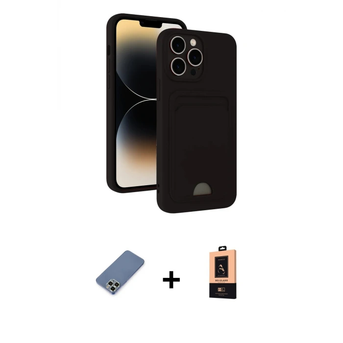 ieg™ iPhone 13 Pro Max Kılıf Vadi Çizgi Prime - Şeffaf Maxco Cam Ekran Koruyucu + Metal Kamera Lens Koruma Cam - AKYL