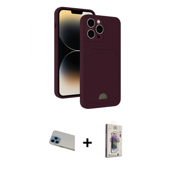 ieg™ iPhone 13 Pro Max Kılıf Vadi Çizgi Prime - Siyah Bilvis 3D Cam Ekran Koruyucu + Rainbow Kamera Lens Koruma Cam - MI