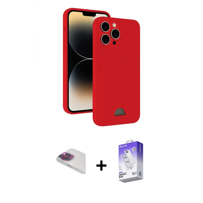 ieg™ iPhone 13 Pro Max Kılıf Vadi Çizgi Prime - Siyah Bilvis 5in1 3D Magic Cam Ekran Koruyucu + Pers Alüminyum Kamera Lens - GI