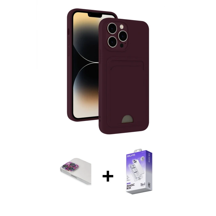 ieg™ iPhone 13 Pro Max Kılıf Vadi Çizgi Prime - Siyah Bilvis 5in1 3D Magic Cam Ekran Koruyucu + Pers Alüminyum Kamera Lens - GI