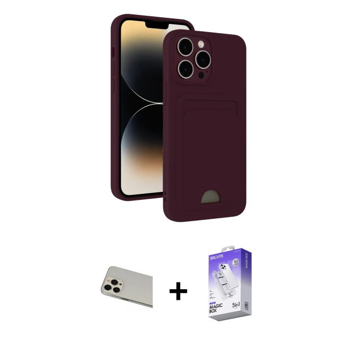 ieg™ iPhone 13 Pro Max Kılıf Vadi Çizgi Prime - Siyah Bilvis 5in1 3D Magic Cam Ekran Koruyucu + Rainbow Kamera Lens Koruma Cam - REGD