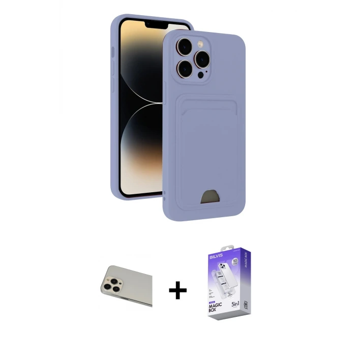 ieg™ iPhone 13 Pro Max Kılıf Vadi Çizgi Prime - Siyah Bilvis 5in1 3D Magic Cam Ekran Koruyucu + Rainbow Kamera Lens Koruma Cam - REGD