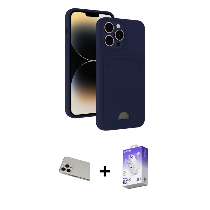 ieg™ iPhone 13 Pro Max Kılıf Vadi Çizgi Prime - Siyah Bilvis 5in1 3D Magic Cam Ekran Koruyucu + Rainbow Kamera Lens Koruma Cam - REGD