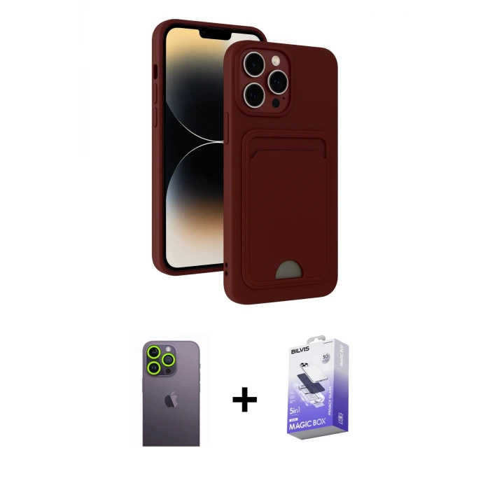 ieg™ iPhone 13 Pro Max Kılıf Vadi Çizgi Prime - Siyah Bilvis 5in1 5D Magic Hayalet Cam Ekran Koruyucu + Neon Fosforlu Kamera Lens - YL