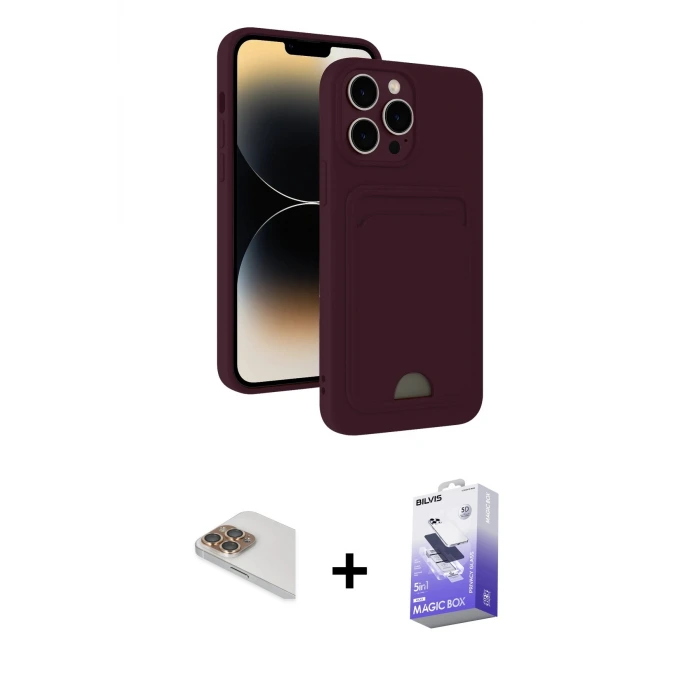 ieg™ iPhone 13 Pro Max Kılıf Vadi Çizgi Prime - Siyah Bilvis 5in1 5D Magic Hayalet Cam Ekran Koruyucu + Pers Alüminyum Kamera Lens - GD