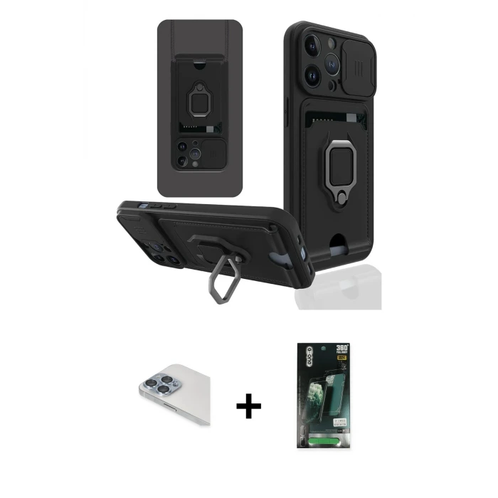 ieg™ iPhone 13 Pro Max Kılıf Vadi Form Prime - Şeffaf 360 Full Body Arka Koruyucu + Pers Alüminyum Kamera Lens - SABE