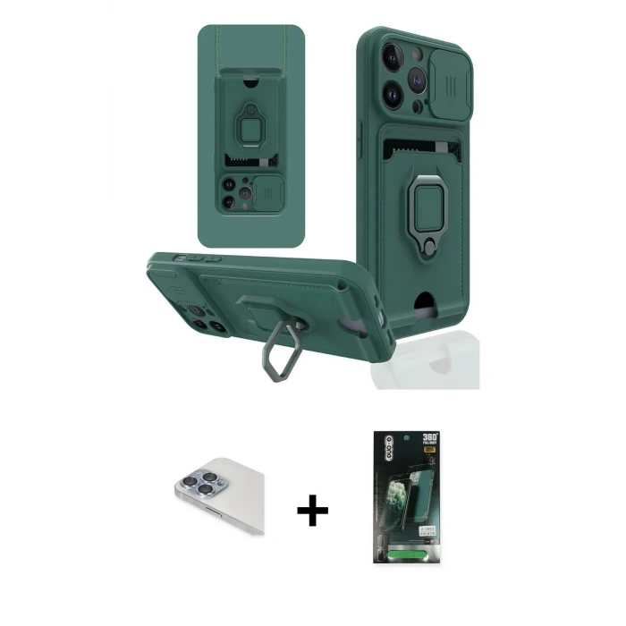 ieg™ iPhone 13 Pro Max Kılıf Vadi Form Prime - Şeffaf 360 Full Body Arka Koruyucu + Pers Alüminyum Kamera Lens - SABE