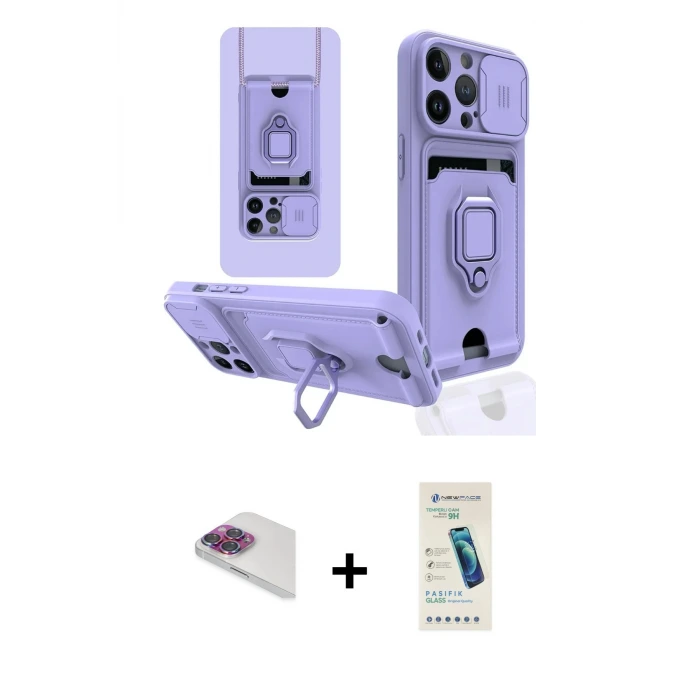 ieg™ iPhone 13 Pro Max Kılıf Vadi Form Prime - Şeffaf Pasifik Cam Ekran Koruyucu + Pers Alüminyum Kamera Lens - GI
