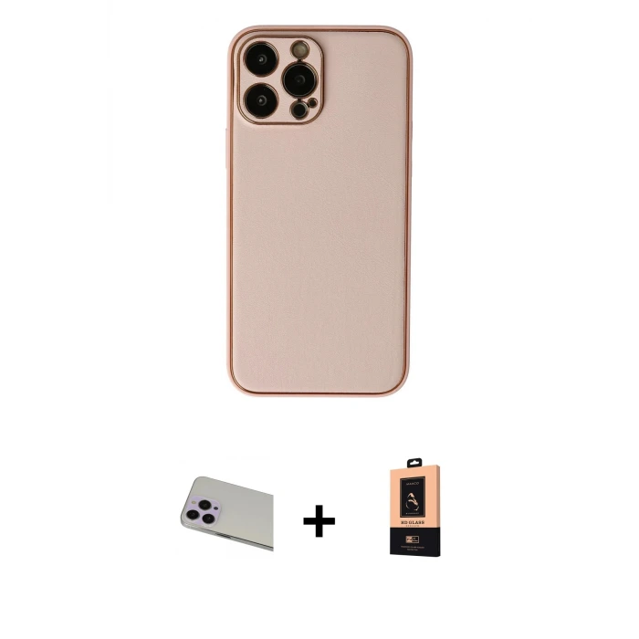 ieg™ iPhone 13 Pro Max Kılıf Yadigar Klasik - Şeffaf Maxco Cam Ekran Koruyucu + Rainbow Kamera Lens Koruma Cam - MR