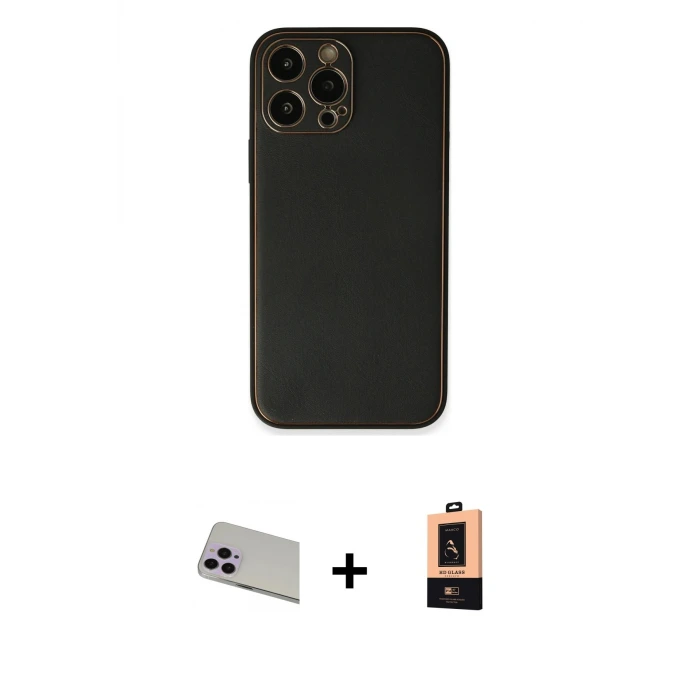ieg™ iPhone 13 Pro Max Kılıf Yadigar Klasik - Şeffaf Maxco Cam Ekran Koruyucu + Rainbow Kamera Lens Koruma Cam - MR