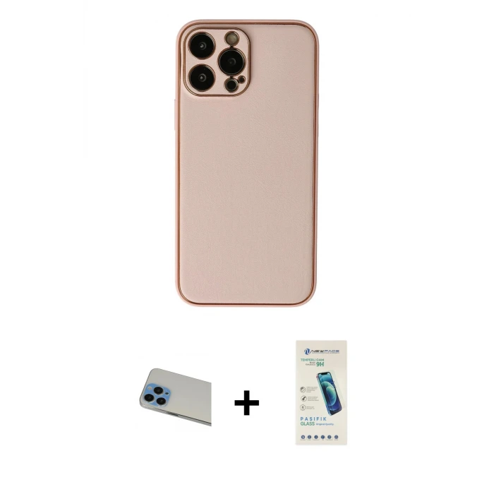 ieg™ iPhone 13 Pro Max Kılıf Yadigar Klasik - Şeffaf Pasifik Cam Ekran Koruyucu + Rainbow Kamera Lens Koruma Cam - MI
