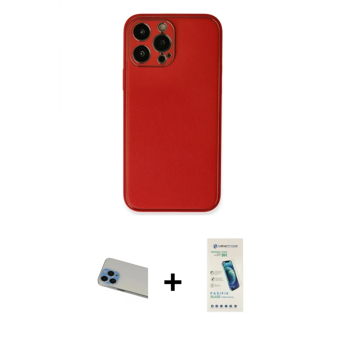 ieg™ iPhone 13 Pro Max Kılıf Yadigar Klasik - Şeffaf Pasifik Cam Ekran Koruyucu + Rainbow Kamera Lens Koruma Cam - MI