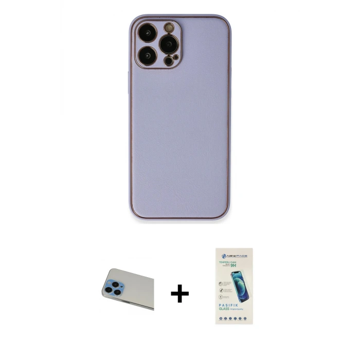ieg™ iPhone 13 Pro Max Kılıf Yadigar Klasik - Şeffaf Pasifik Cam Ekran Koruyucu + Rainbow Kamera Lens Koruma Cam - MI