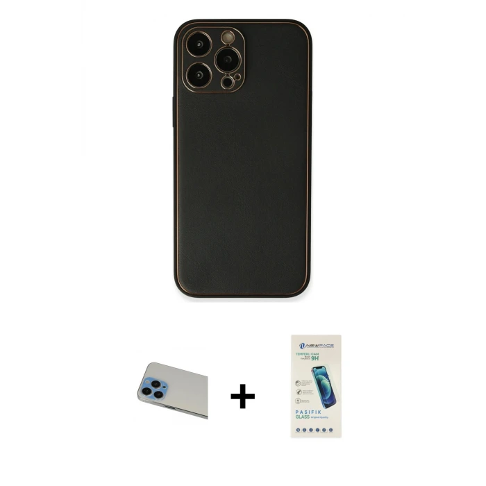 ieg™ iPhone 13 Pro Max Kılıf Yadigar Klasik - Şeffaf Pasifik Cam Ekran Koruyucu + Rainbow Kamera Lens Koruma Cam - MI