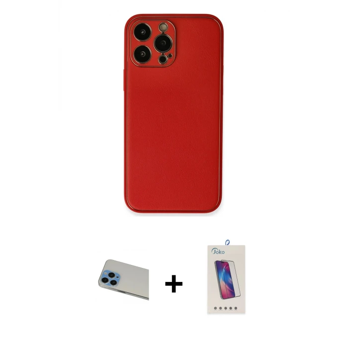 ieg™ iPhone 13 Pro Max Kılıf Yadigar Klasik - Siyah Joko 5D Cam + Rainbow Kamera Lens Koruma Cam - MI