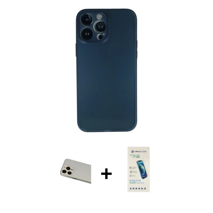 ieg™ iPhone 13 Pro Max Kılıf Yadigar Yansıma Serisi - Şeffaf Pasifik Cam Ekran Koruyucu + Rainbow Kamera Lens Koruma Cam - REGD