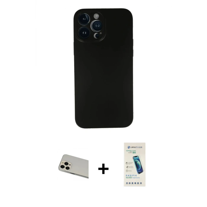 ieg™ iPhone 13 Pro Max Kılıf Yadigar Yansıma Serisi - Şeffaf Pasifik Cam Ekran Koruyucu + Rainbow Kamera Lens Koruma Cam - REGD