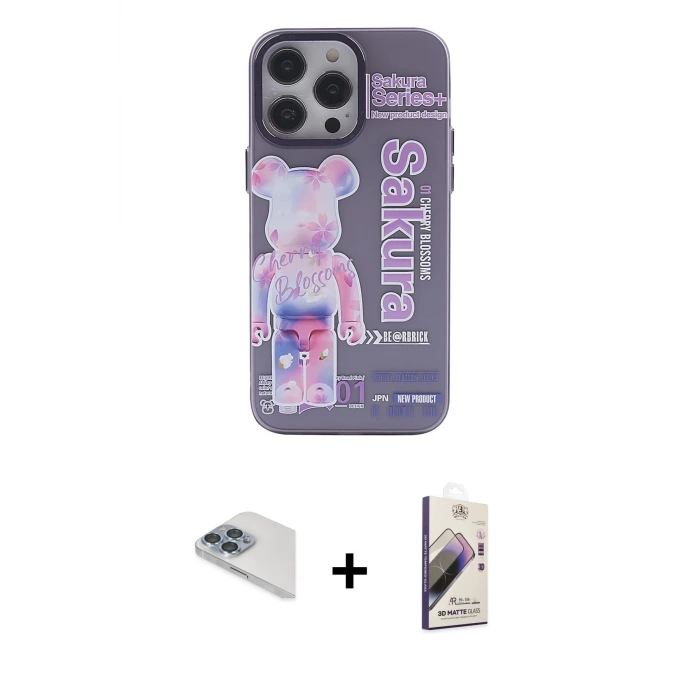 ieg™ iPhone 13 Pro Max Kılıf Zirve Form Özel Seri - Siyah Bilvis 3D Mat Cam Ekran Koruyucu + Pers Alüminyum Kamera Lens - SABE