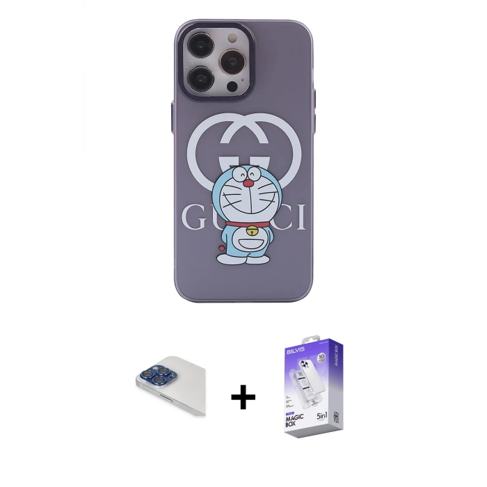 ieg™ iPhone 13 Pro Max Kılıf Zirve Form Özel Seri - Siyah Bilvis 5in1 3D Magic Cam Ekran Koruyucu + Pers Alüminyum Kamera Lens - LT