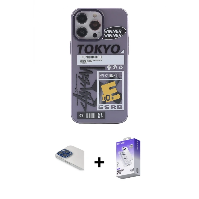 ieg™ iPhone 13 Pro Max Kılıf Zirve Form Özel Seri - Siyah Bilvis 5in1 3D Magic Cam Ekran Koruyucu + Pers Alüminyum Kamera Lens - LT