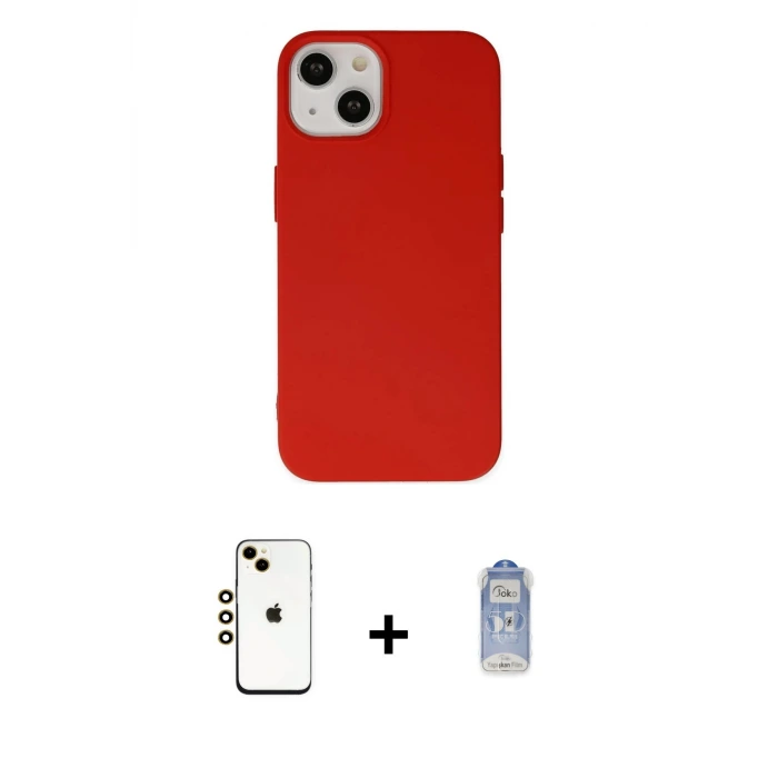 ieg™ iPhone 14 Kılıf Ahenk Serisi - Siyah Joko Magic 5D Cam + Shine Kamera Lens - GD