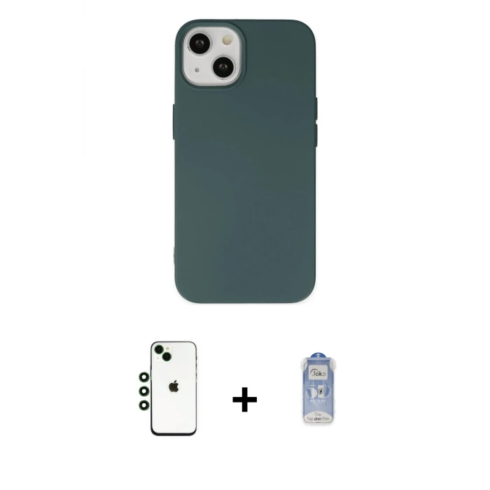 ieg™ iPhone 14 Kılıf Ahenk Serisi - Siyah Joko Magic 5D Cam + Shine Kamera Lens - YL