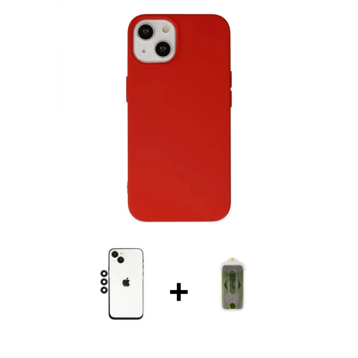 ieg™ iPhone 14 Kılıf Ahenk Serisi - Siyah Joko Magic 5D Hayalet Cam + Shine Kamera Lens - SH