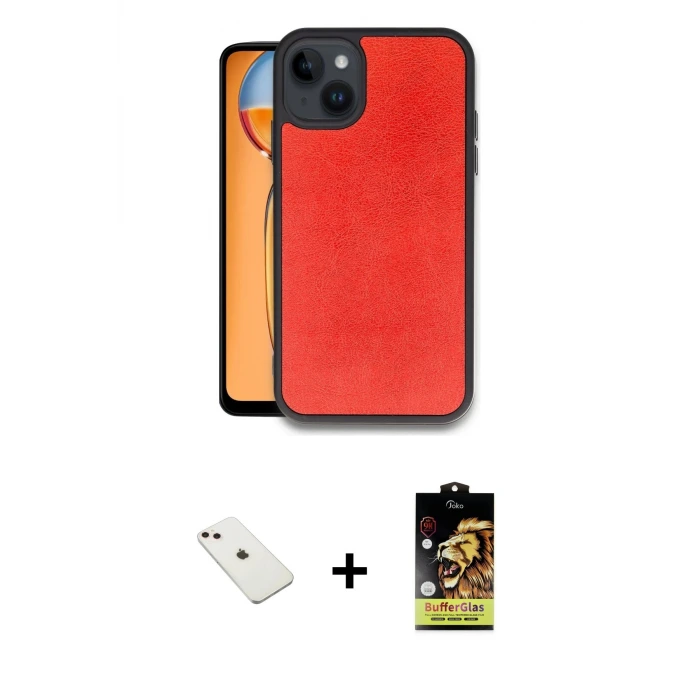 ieg™ iPhone 14 Kılıf Kıvılcım Işık Serisi - Siyah Buffer Cam Ekran Koruyucu + Diamond Kamera Lens - PE