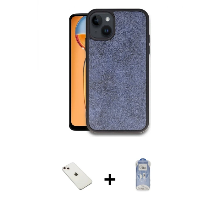 ieg™ iPhone 14 Kılıf Kıvılcım Işık Serisi - Siyah Joko Magic 5D Cam + Diamond Kamera Lens - PE