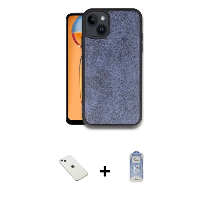ieg™ iPhone 14 Kılıf Kıvılcım Işık Serisi - Siyah Joko Magic 5D Cam + Diamond Kamera Lens - SABE