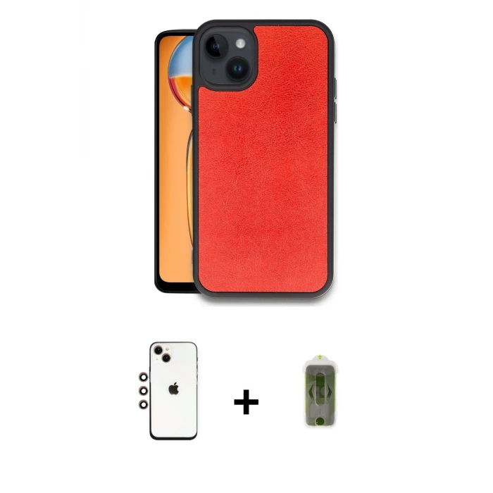 ieg™ iPhone 14 Kılıf Kıvılcım Işık Serisi - Siyah Joko Magic 5D Hayalet Cam + Shine Kamera Lens - GI