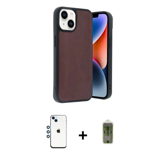ieg™ iPhone 14 Kılıf Kıvılcım Işık Serisi - Siyah Joko Magic 5D Hayalet Cam + Shine Kamera Lens - MI