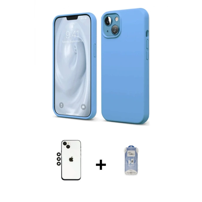 ieg™ iPhone 14 Kılıf Kozmos Yansıma Özel Seri - Siyah Joko Magic 5D Cam + Shine Kamera Lens - SH