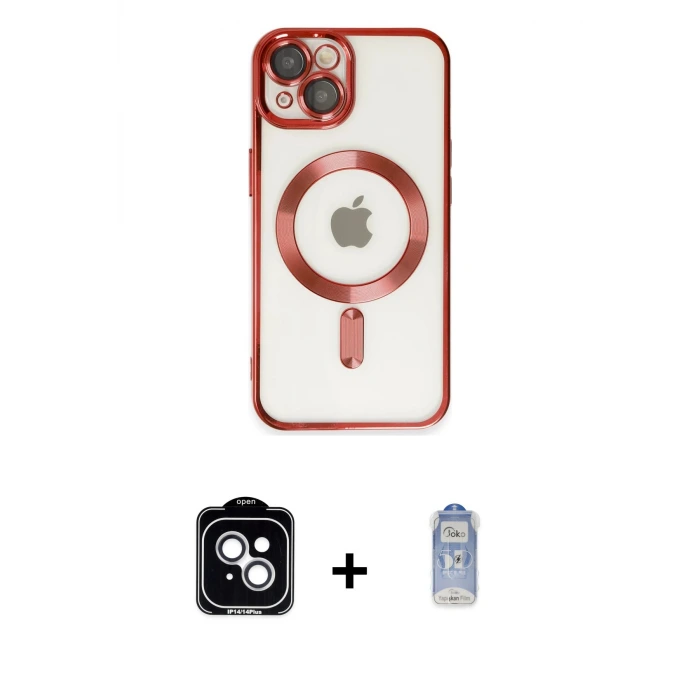 ieg™ iPhone 14 Kılıf Nova Işık Özel Seri - Siyah Joko Magic 5D Cam + PVD Metal Kamera Lens - GS