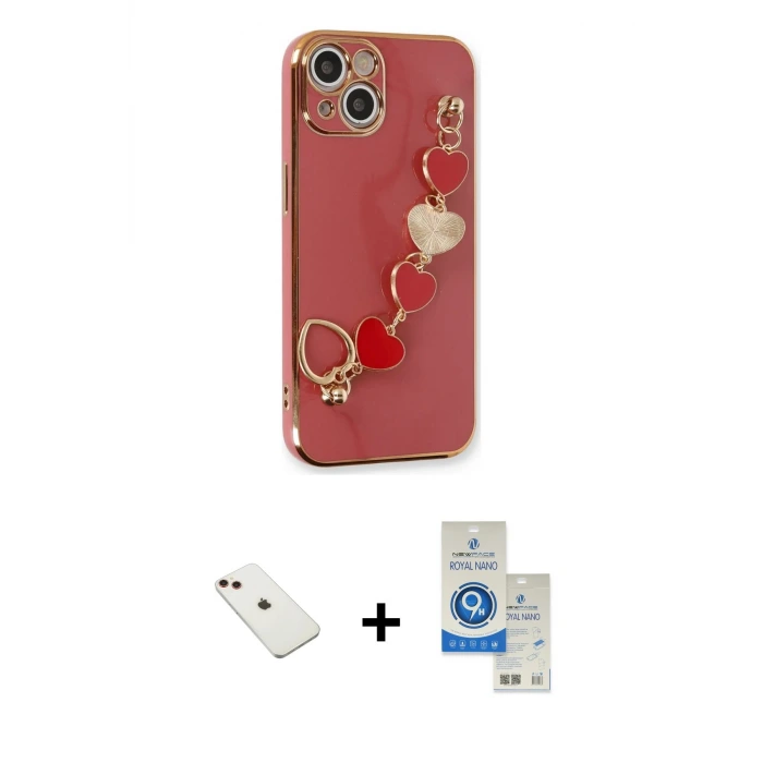 ieg™ iPhone 14 Kılıf Nova Işık Prime - Şeffaf Royal Nano Ekran Koruyucu + Diamond Kamera Lens - KI
