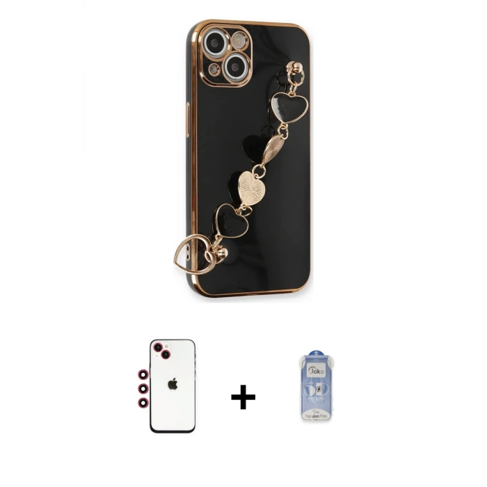 ieg™ iPhone 14 Kılıf Nova Işık Prime - Siyah Joko Magic 5D Cam + Shine Kamera Lens - KI