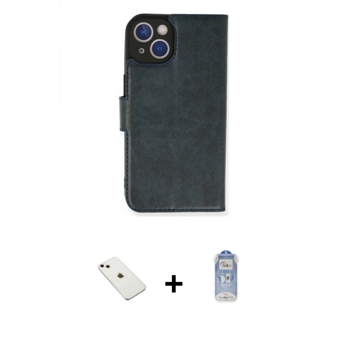 ieg™ iPhone 14 Kılıf Siluet Işık Serisi - Siyah Joko Magic 5D Cam + Diamond Kamera Lens - PE