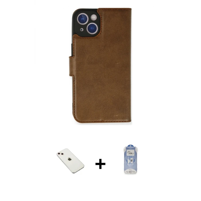 ieg™ iPhone 14 Kılıf Siluet Işık Serisi - Siyah Joko Magic 5D Cam + Diamond Kamera Lens - PE