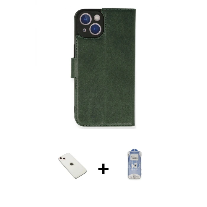 ieg™ iPhone 14 Kılıf Siluet Işık Serisi - Siyah Joko Magic 5D Cam + Diamond Kamera Lens - PE