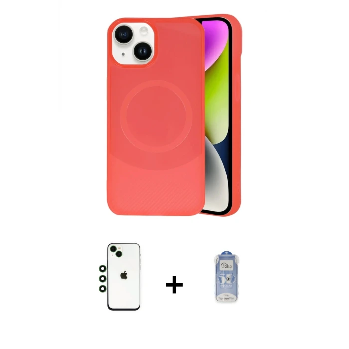 ieg™ iPhone 14 Kılıf Ufuk Serisi - Siyah Joko Magic 5D Cam + Shine Kamera Lens - YL