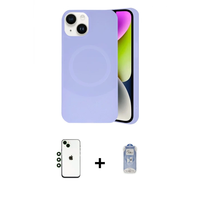 ieg™ iPhone 14 Kılıf Ufuk Serisi - Siyah Joko Magic 5D Cam + Shine Kamera Lens - YL