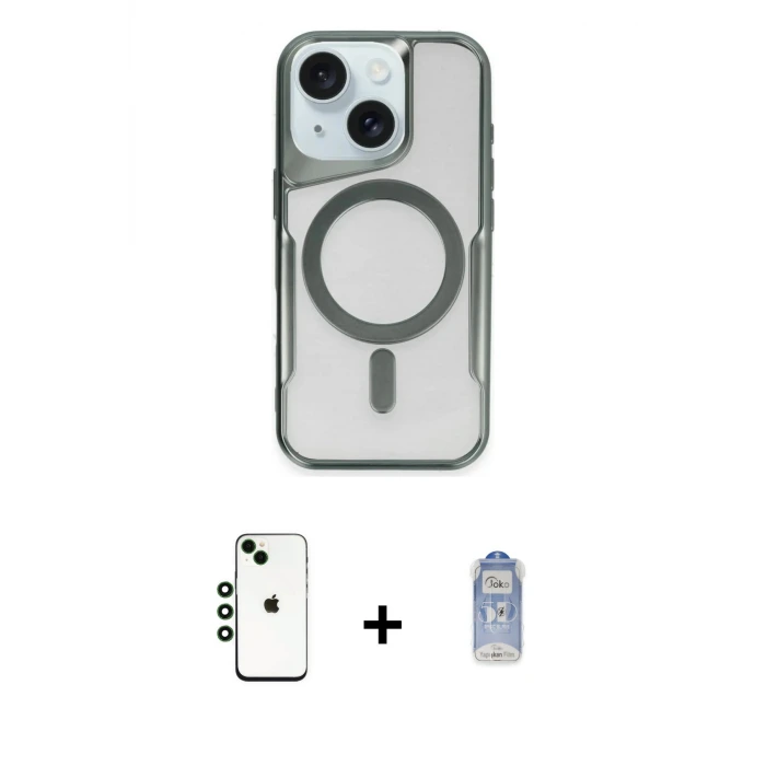 ieg™ iPhone 14 Kılıf Yadigar Klasik Özel Seri - Siyah Joko Magic 5D Cam + Shine Kamera Lens - YL