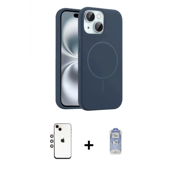 ieg™ iPhone 14 Kılıf Yankı Form Serisi - Siyah Joko Magic 5D Cam + Shine Kamera Lens - GI