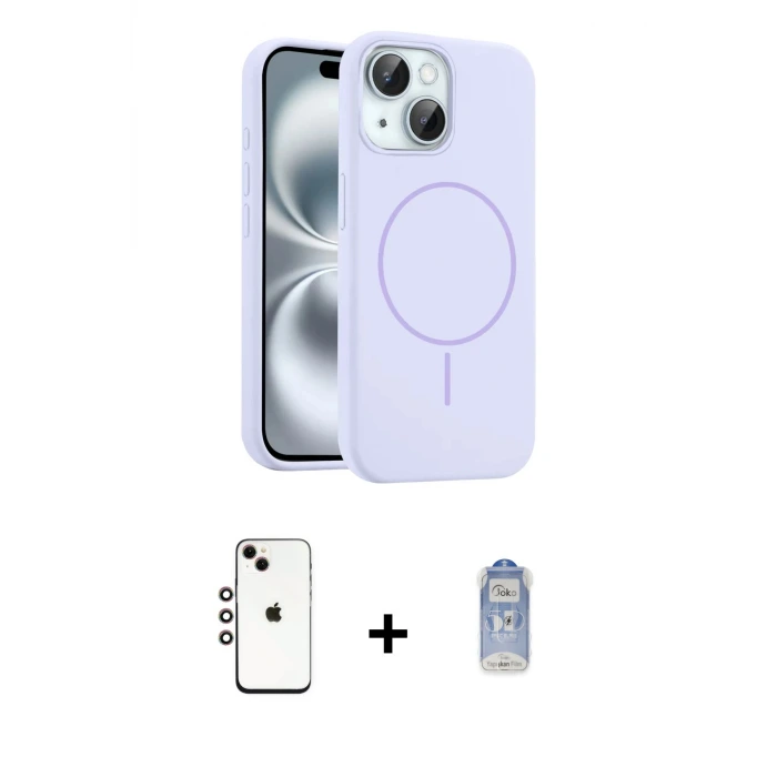 ieg™ iPhone 14 Kılıf Yankı Form Serisi - Siyah Joko Magic 5D Cam + Shine Kamera Lens - GI